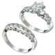 Rhodium Plated Brilliant CZ Bridal Ring Set